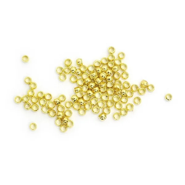 100 perles à écraser couleur or - 1 mm