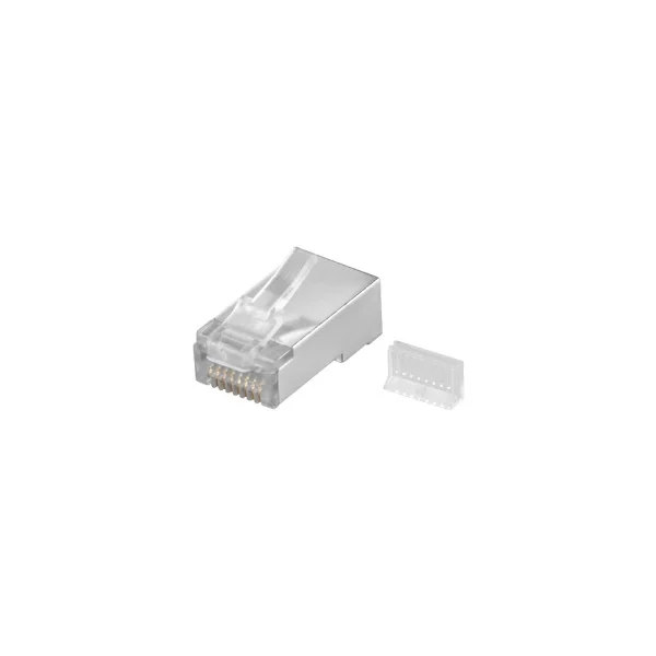 10 FICHES RJ45, 8P8C CAT5E METAL POUR CABLE ROND AVEC GUIDES SEPARES (80120)