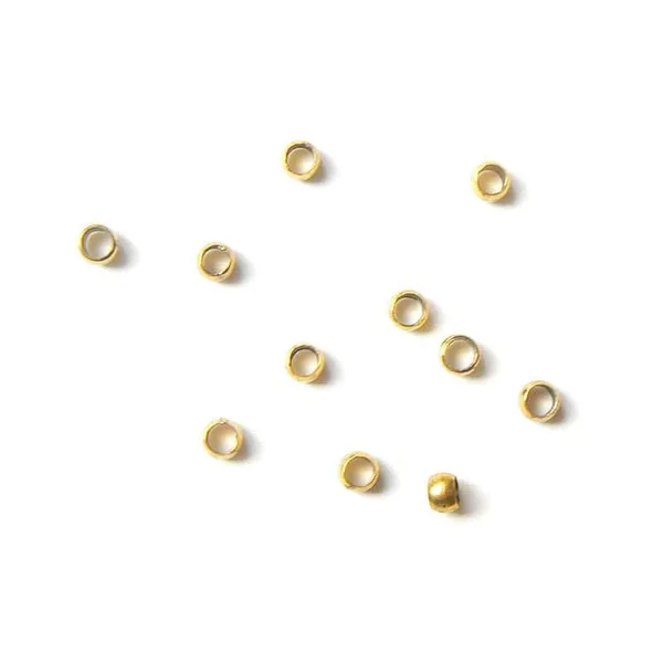 10 perles à écraser dorées