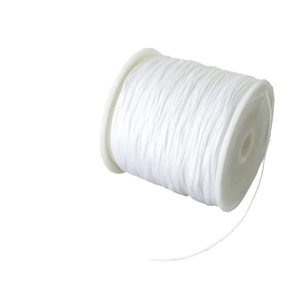 1 m de fil de jade / fil nylon tressé 0,5 mm - blanc
