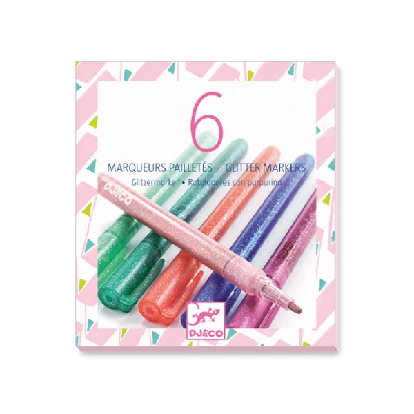 6 marqueurs pailletés - sweet
