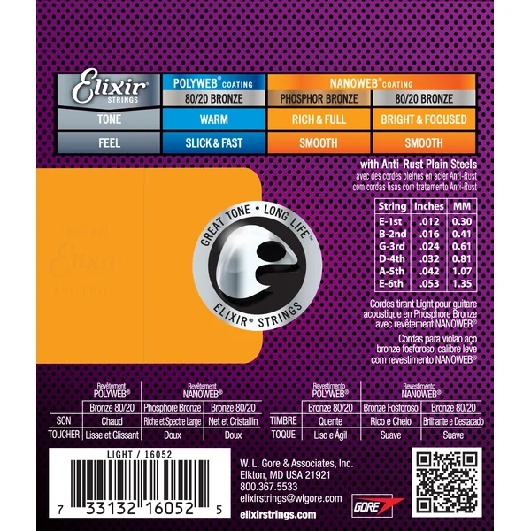 Acoustic (6) Nanoweb Phosphor Bronze 12-53 - jeu de 6 cordes