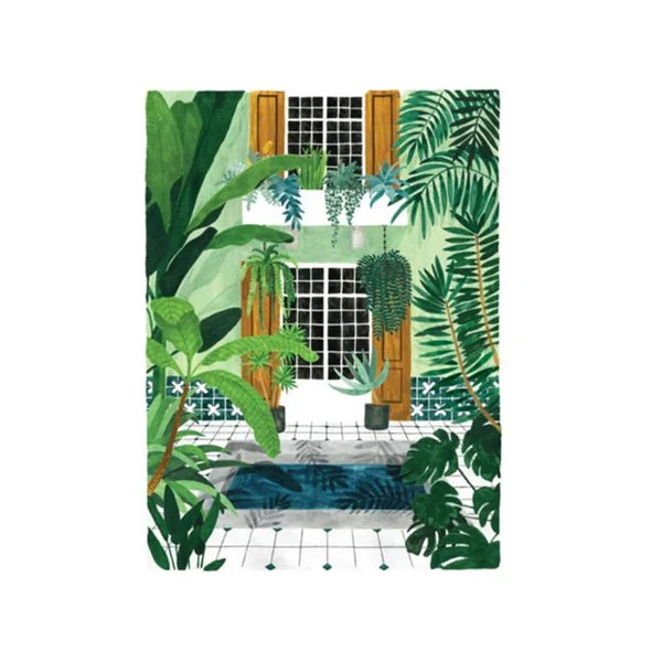 Affiche aquarelle - Riad - 29,7 x 39,7 cm - ATWS