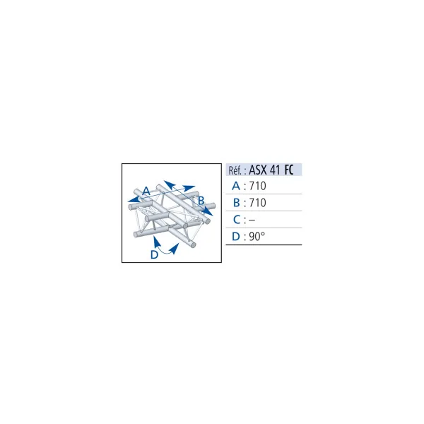 ANGLE ALU 290 4 DEPARTS 90° HORIZONTAL FORTE CHARGE ASD