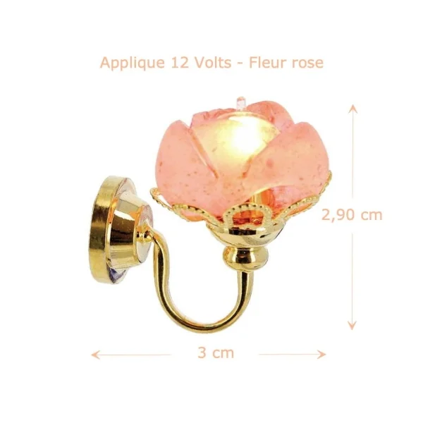 Applique " Verre rose "- 12 Volts