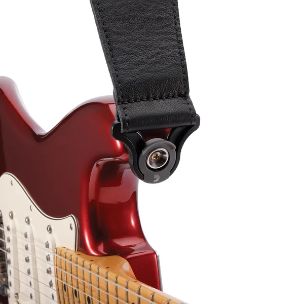 Auto Lock Cuir Guitar Strap Black Largeur 7,6 cm