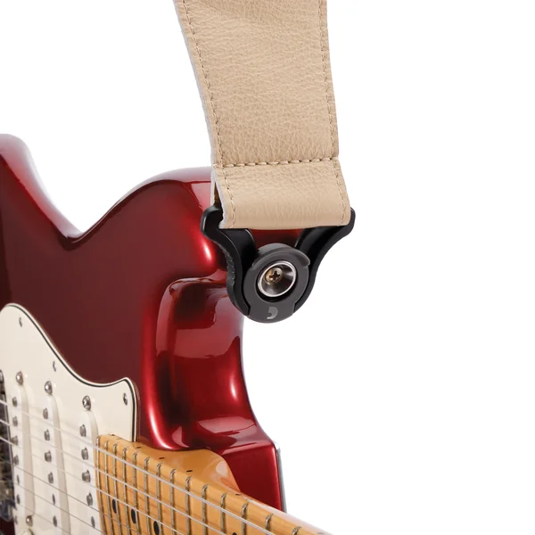 Auto Lock Cuir Guitar Strap Tan Largeur 7,6 cm