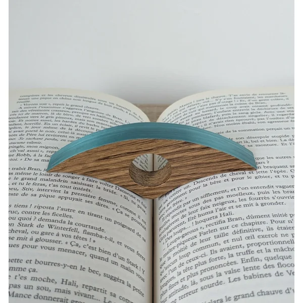 Bague de lecture avec Marqueterie de Paille Bleue