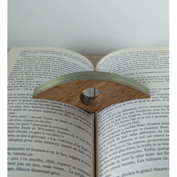 Bague de lecture avec Marqueterie de Paille Kaki Clair