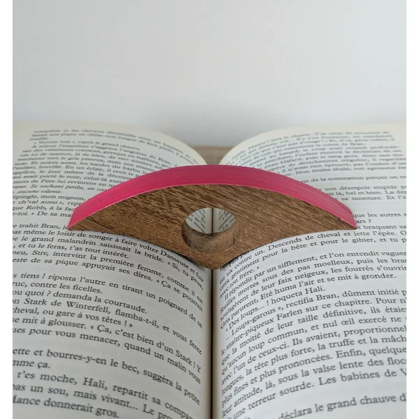 Bague de lecture avec Marqueterie de Paille Rose