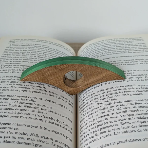 Bague de lecture avec Marqueterie de Paille Verte