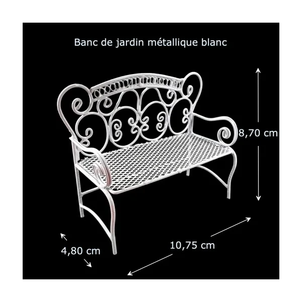 Banc de jardin blanc - Métal