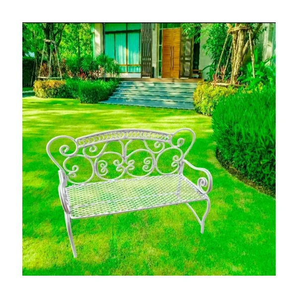 Banc de jardin blanc - Métal