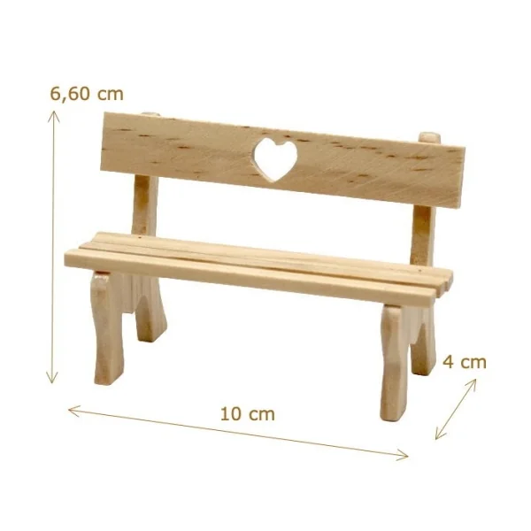 Banc de jardin dossier cœur