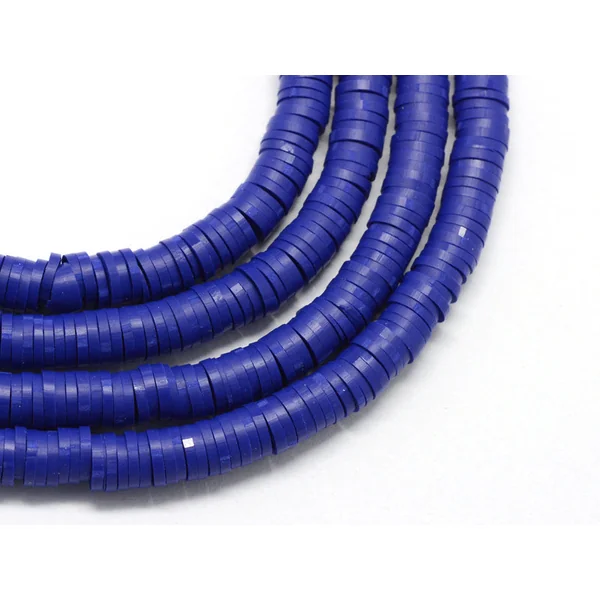 Boite de perles rondelles heishi 6 mm - Bleu roi