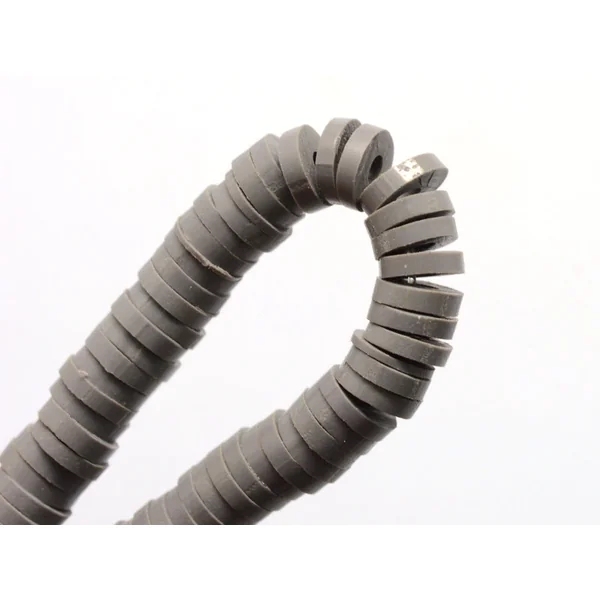Boite de perles rondelles heishi 6 mm - gris acier