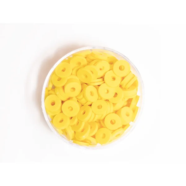 Boite de perles rondelles heishi 6 mm - Jaune