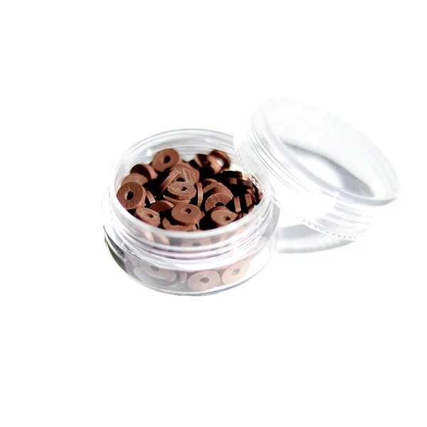 Boite de perles rondelles heishi 6 mm - marron