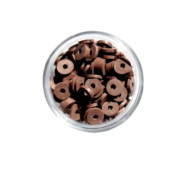 Boite de perles rondelles heishi 6 mm - marron