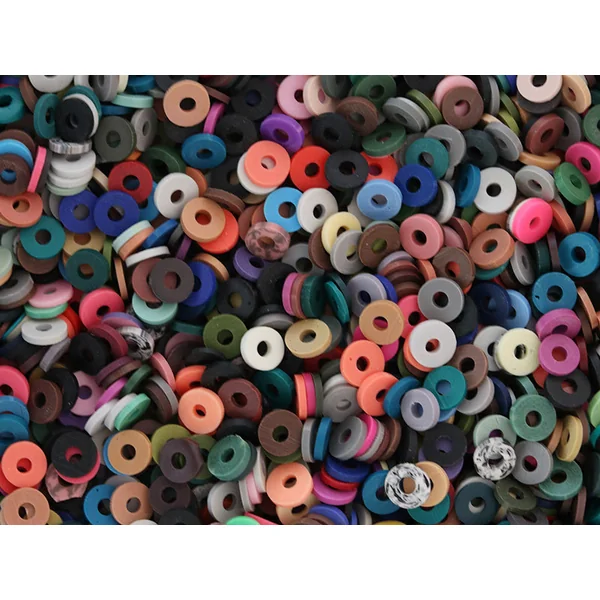 Boite de perles rondelles heishi 6 mm - mix de couleurs naturelles
