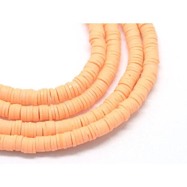 Boite de perles rondelles heishi 6 mm - orange abricot