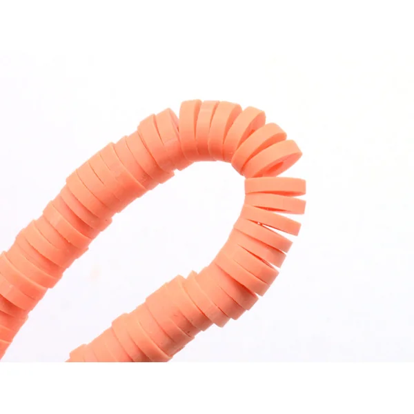 Boite de perles rondelles heishi 6 mm - orange corail