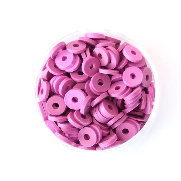 Boite de perles rondelles heishi 6 mm - orchidée