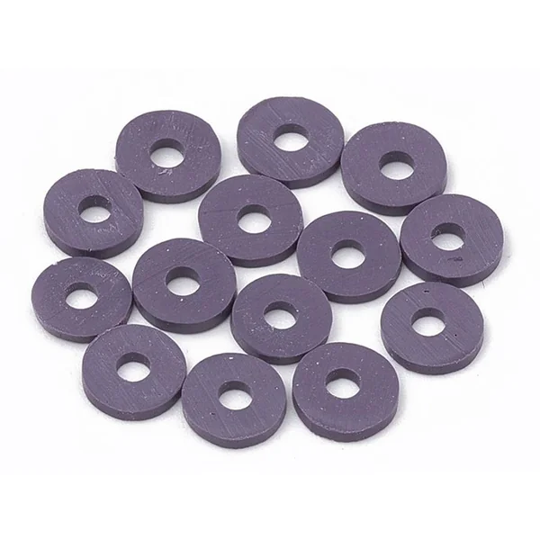 Boite de perles rondelles heishi 6 mm - prune