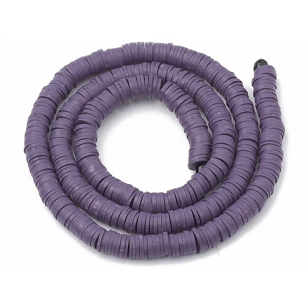 Boite de perles rondelles heishi 6 mm - prune