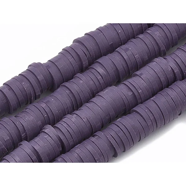 Boite de perles rondelles heishi 6 mm - prune