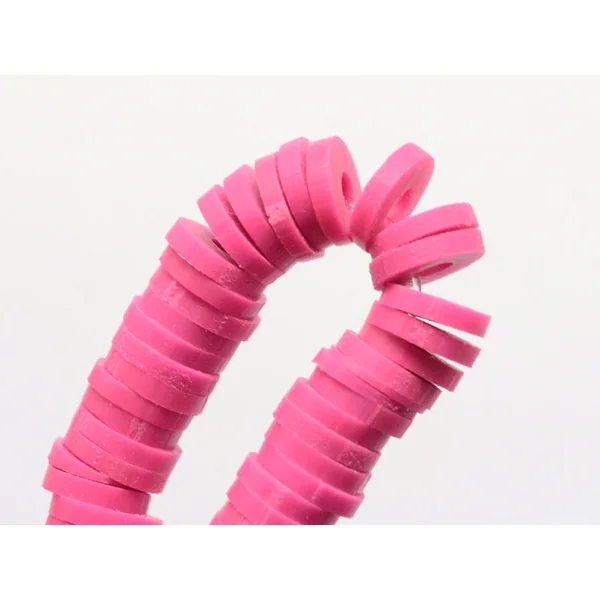 Boite de perles rondelles heishi 6 mm - Rose camélia
