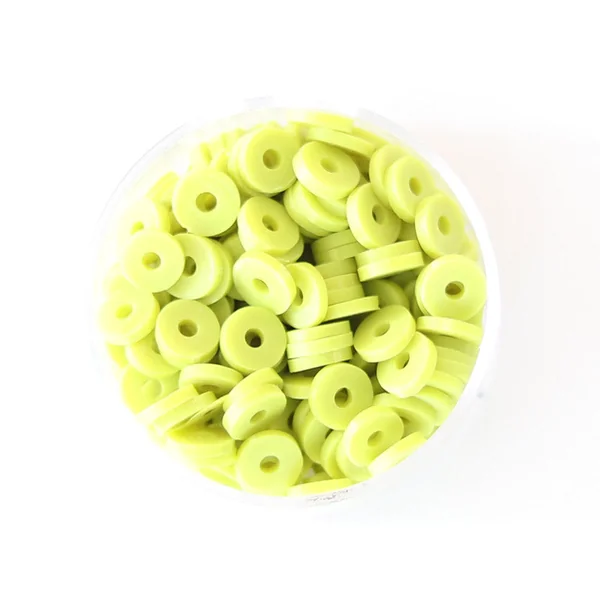 Boite de perles rondelles heishi 6 mm - vert anis