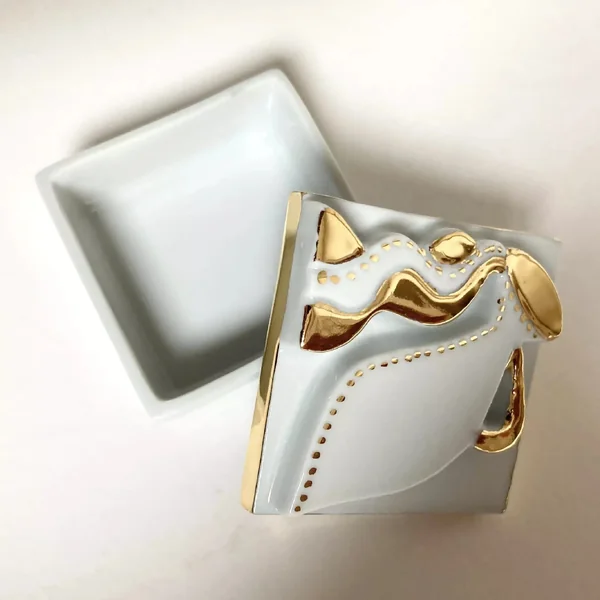 Boite à bijoux "Verseau" en porcelaine