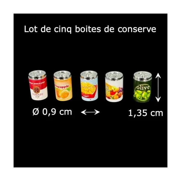 Boites de conserves alimentaire - Lot de 5