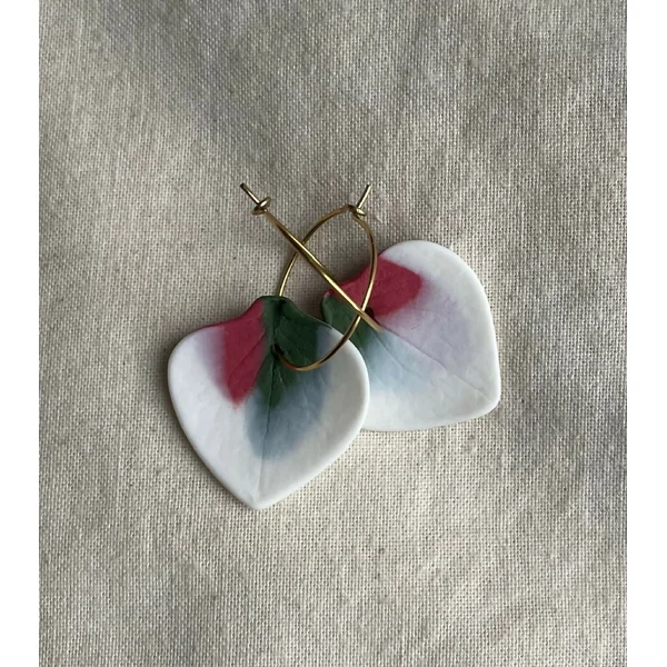 Boucles d'oreille créoles en porcelaine colorée Marie Courtillat