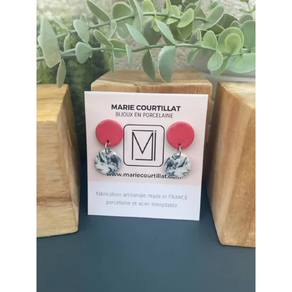 Boucles d'oreille en porcelaine collection Contrast S pour femme