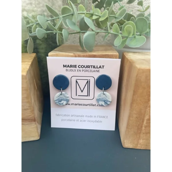 Boucles d'oreille en porcelaine collection Contrast S pour femme