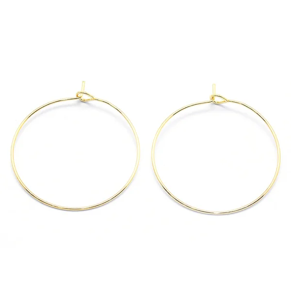 Boucles d'oreilles créoles 20mm - doré à l'or fin 18K