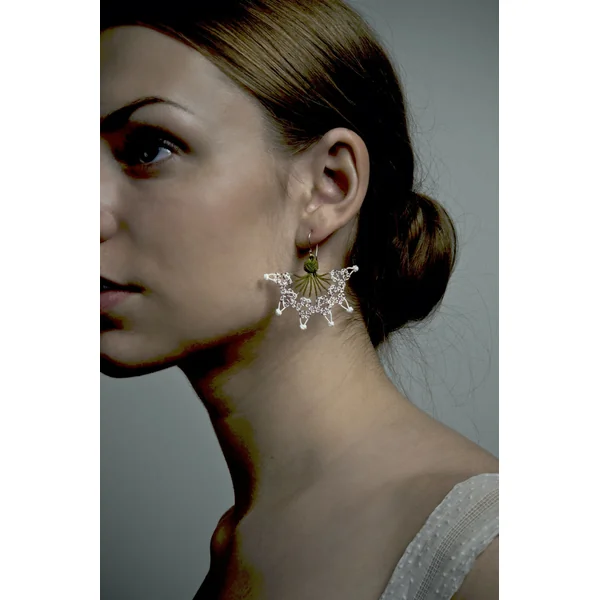 Boucles d'oreilles en soie éventail