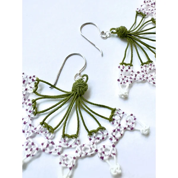Boucles d'oreilles en soie éventail