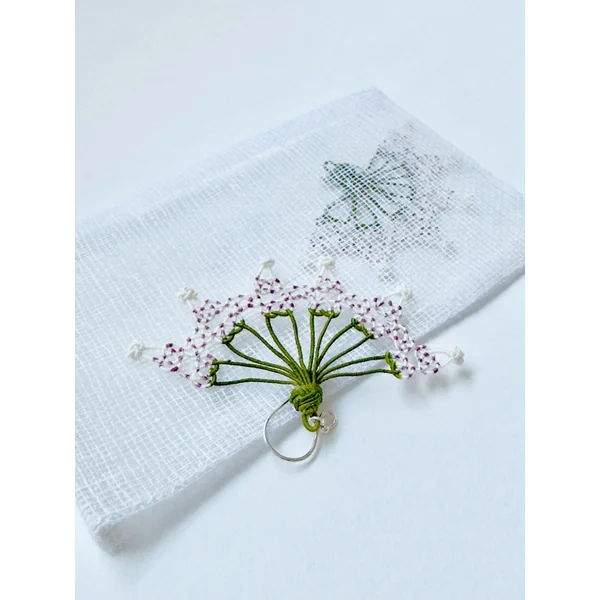 Boucles d'oreilles en soie éventail