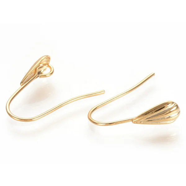 Boucles d'oreilles pendantes avec coquillage - laiton doré à l'or fin 16K