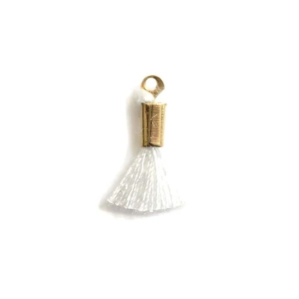 breloque mini-pompon - blanc