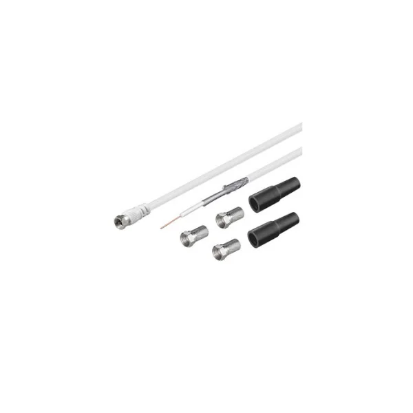 CABLE COAXIAL 20M DOUBLE BLINDAGE ASSEMBLE ø 6.8MM + 3 CHEVILLES 2 MANCHONS