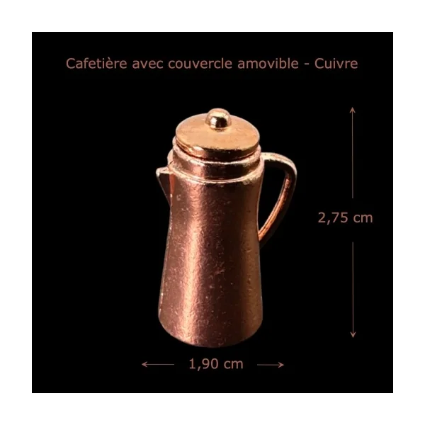 Cafetière en cuivre avec couvercle amovible