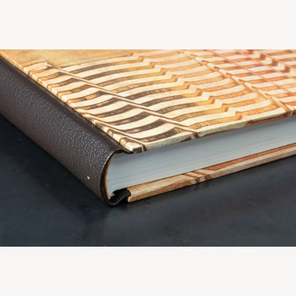 Cahier dos cuir série papiers à la colle