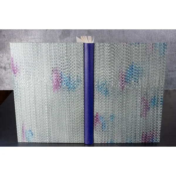 Cahier dos cuir série papiers à la colle