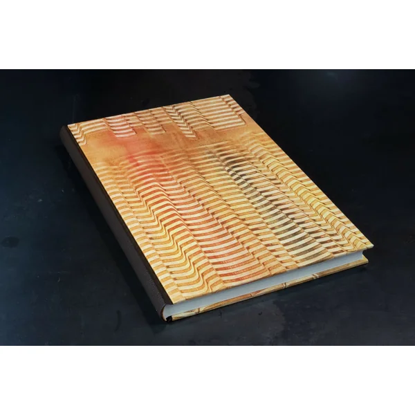 Cahier dos cuir série papiers à la colle