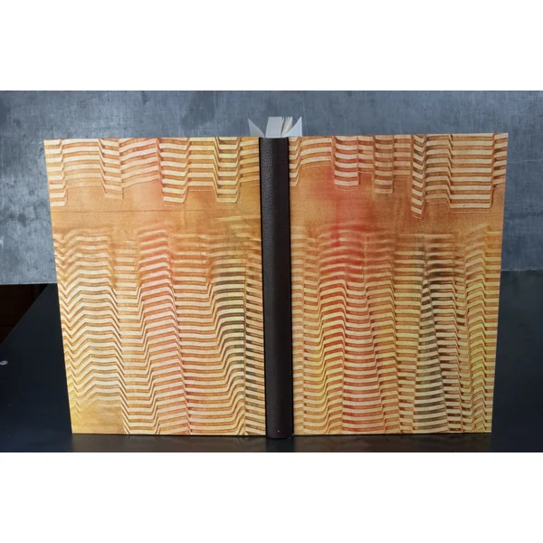 Cahier dos cuir série papiers à la colle
