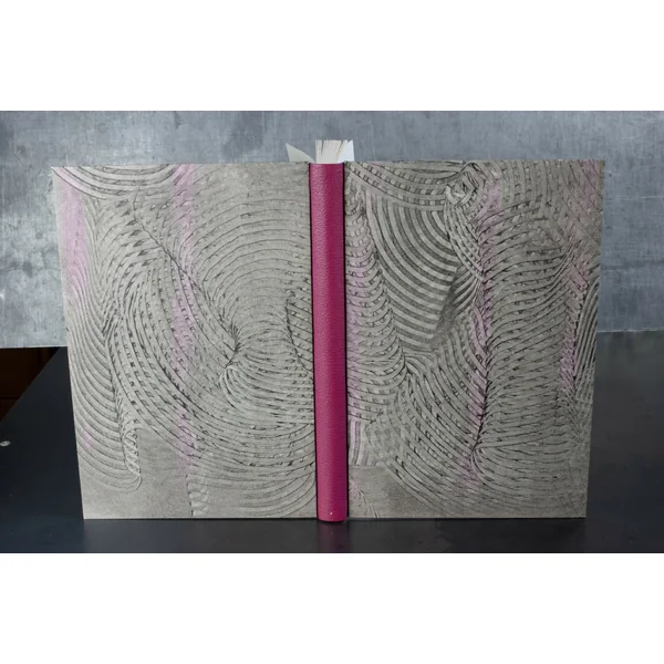 Cahier dos cuir série papiers à la colle